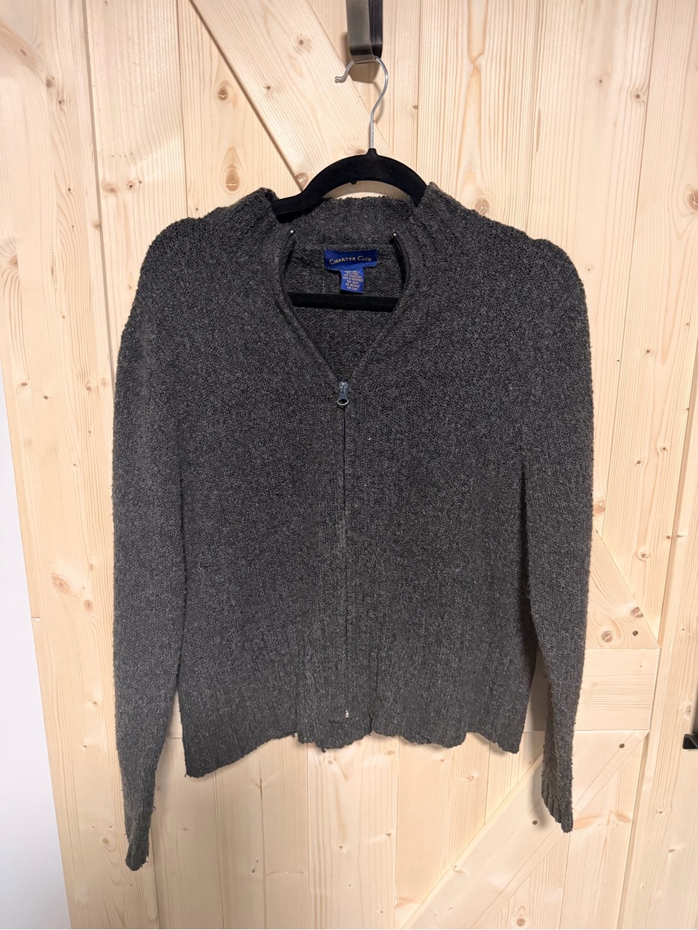 Charter Club Gray Zip-Front Women's Sweater